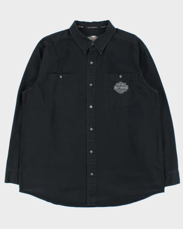 Vintage Harley Davidson Embroidered Flame Long Sleeve Shirt - XL sold by Rokit