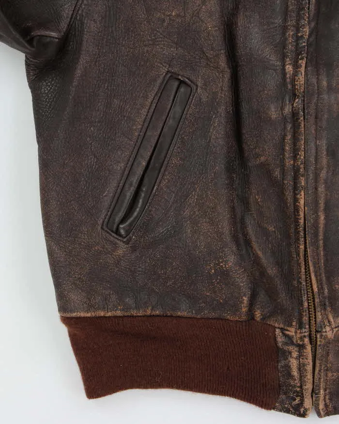 Vintage 1940s 'Genuine American Leather Sportswear' Made In USA Horsehide Quilt Lined Biker Jacket - S sold by Rokit product image thumbnail 4