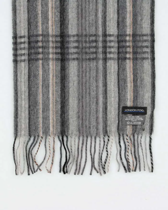 Vintage 1990s London Fog Cashmere Wool Blend Check Fringed Scarf sold by Rokit product image thumbnail 5