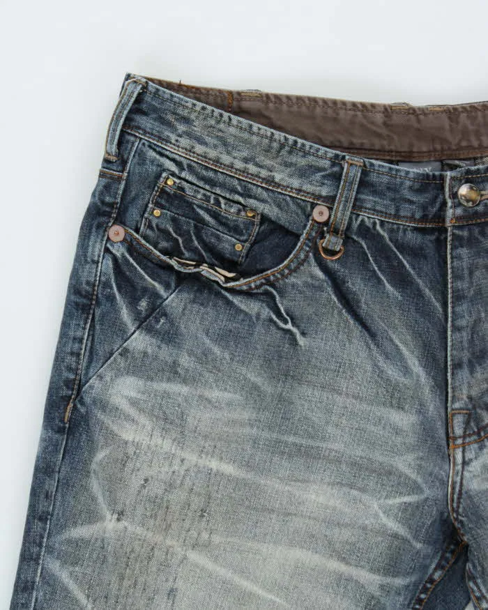 Vintage Y2k 00s Armani Exchange Distressed Wide Leg Jeans - W36 L32 sold by Rokit product image thumbnail 3