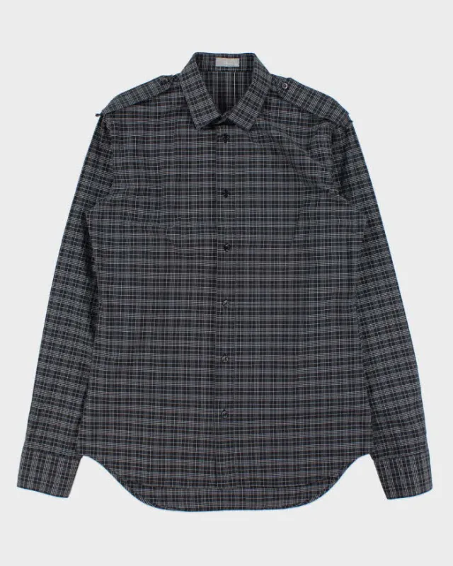 Vintage SS2006 Y2K Dior 'Heidi Slimane' Japanese Exclusive Tartan Epaulette Long Sleeve Shirt - L sold by Rokit
