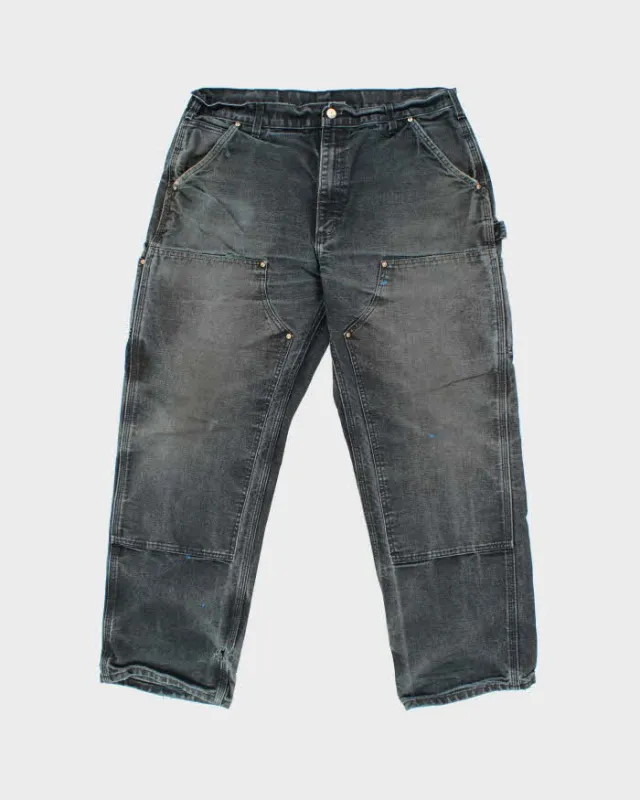 Vintage Carhartt B01 Made In USA Double Front Duck Loose Original Distressed Carpenter Trousers - W36 L30 sold by Rokit