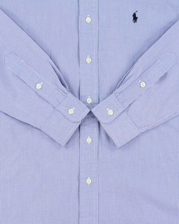 Vintage Y2K 00s Ralph Lauren Blake Two-Ply Micro Gingham Long Sleeve Shirt - S sold by Rokit product image thumbnail 4
