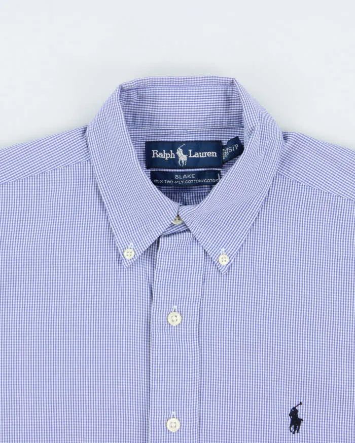 Vintage Y2K 00s Ralph Lauren Blake Two-Ply Micro Gingham Long Sleeve Shirt - S sold by Rokit product image thumbnail 5