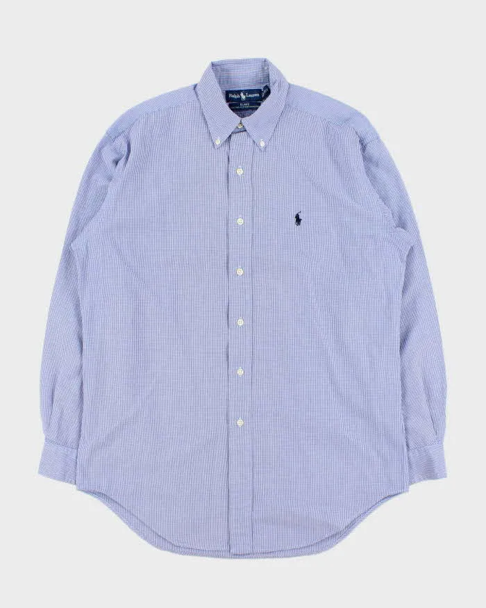 Vintage Y2K 00s Ralph Lauren Blake Two-Ply Micro Gingham Long Sleeve Shirt - S sold by Rokit