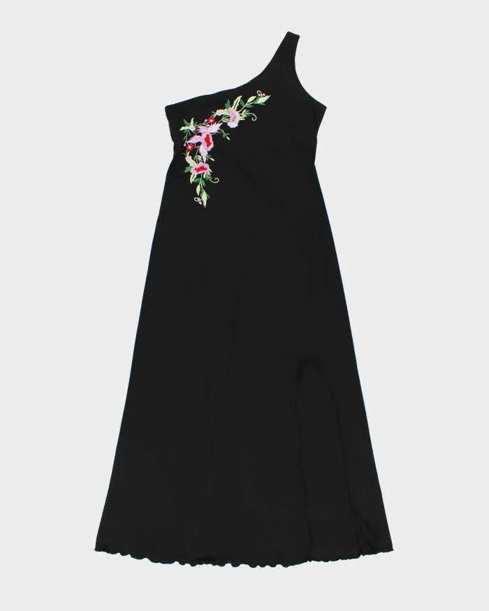 Vintage 90s 00s Fairweather Embroidered One Shoulder Maxi Dress - L sold by Rokit