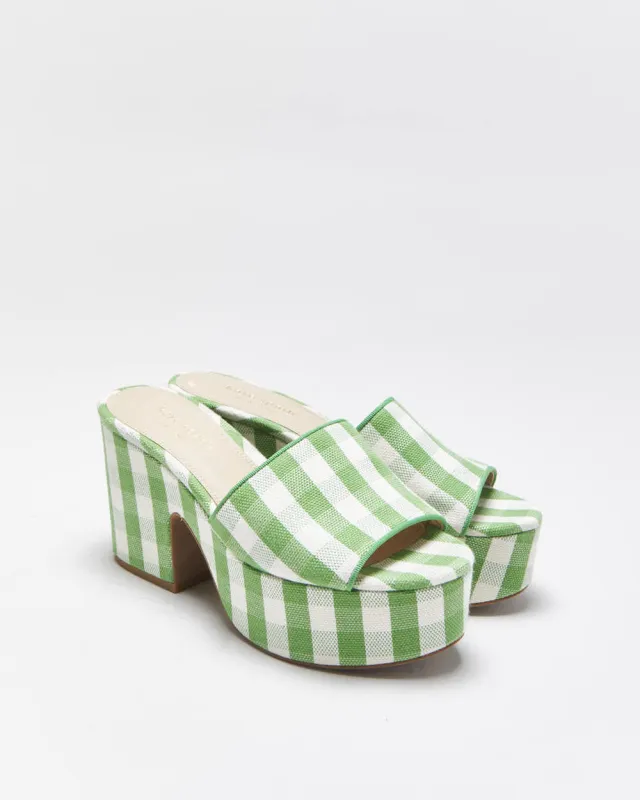 DS Kate Spade Gingham Ibiza Platform Sandals - UK5 made by Kate Spade