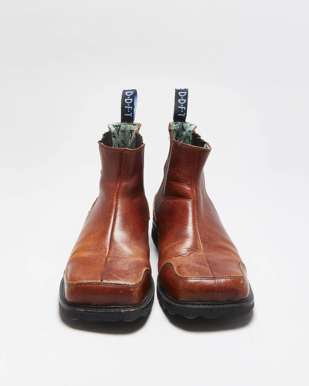 Vintage 1990s John Fluevog F Shoe Leather Square-Toe Ankle Boots - UK 10 sold by Rokit product image thumbnail 3