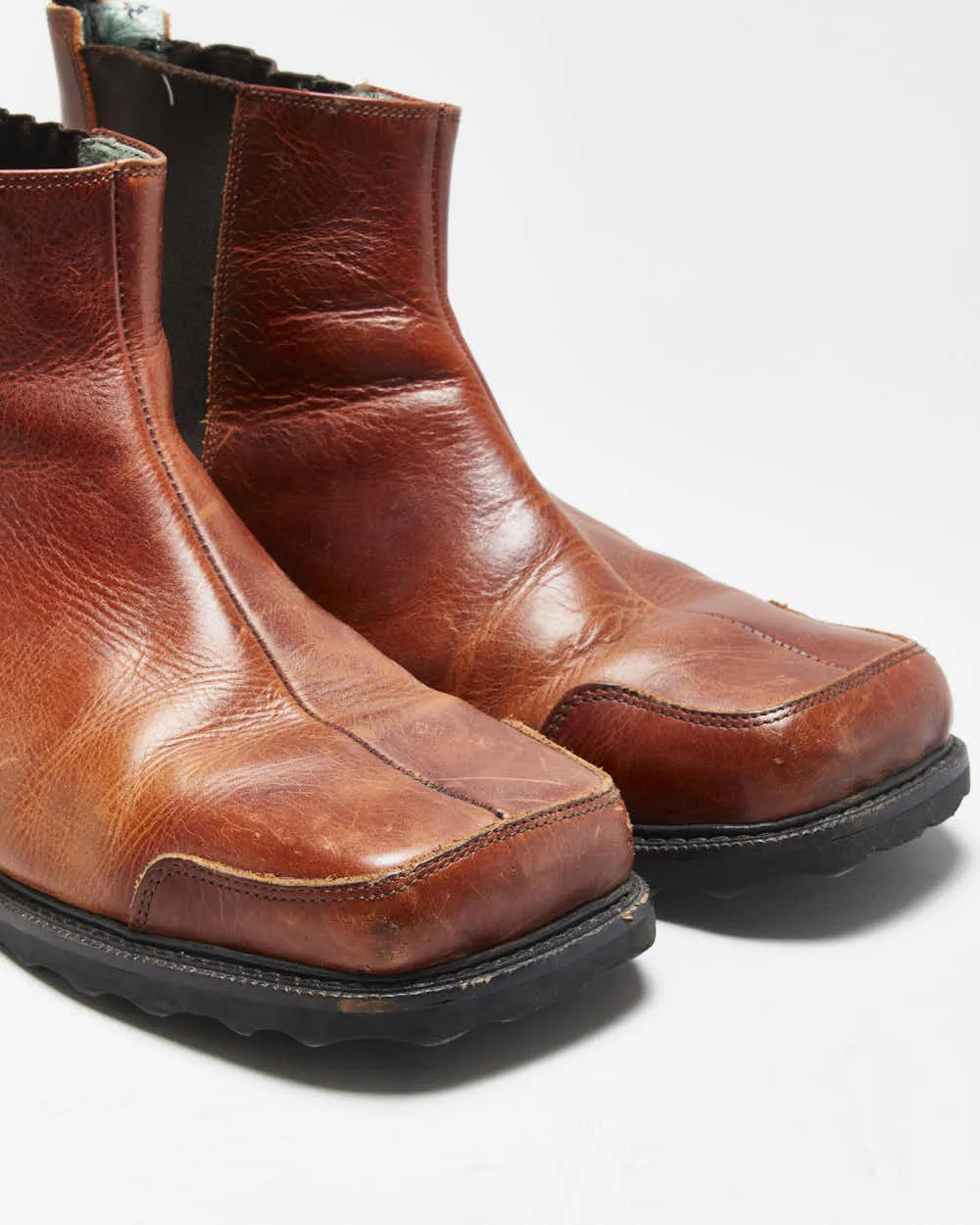 Vintage 1990s John Fluevog F Shoe Leather Square-Toe Ankle Boots - UK 10 sold by Rokit product image thumbnail 5