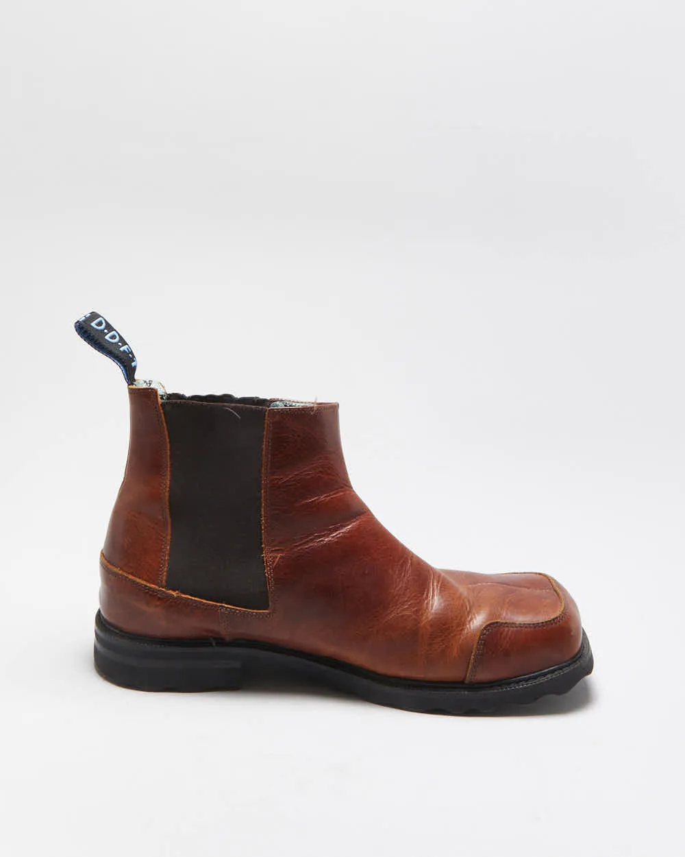 Vintage 1990s John Fluevog F Shoe Leather Square-Toe Ankle Boots - UK 10 sold by Rokit product image thumbnail 2