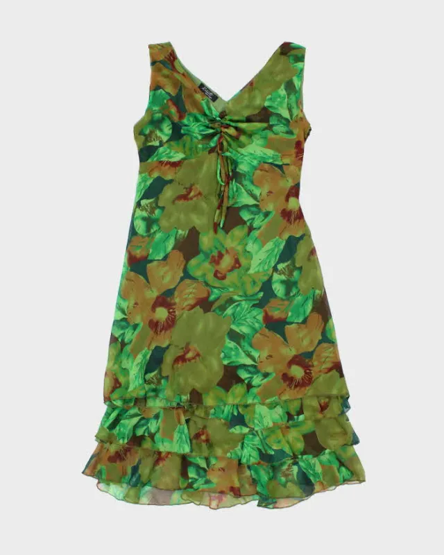 Vintage 90s 00s Kevenl Floral Ruffle Hem Dress - L made by Rokit