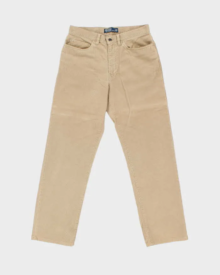 Vintage Y2K 00s Polo Ralph Lauren Relaxed Straight Leg Camel Corduroy Trousers - W31 L30 sold by Rokit
