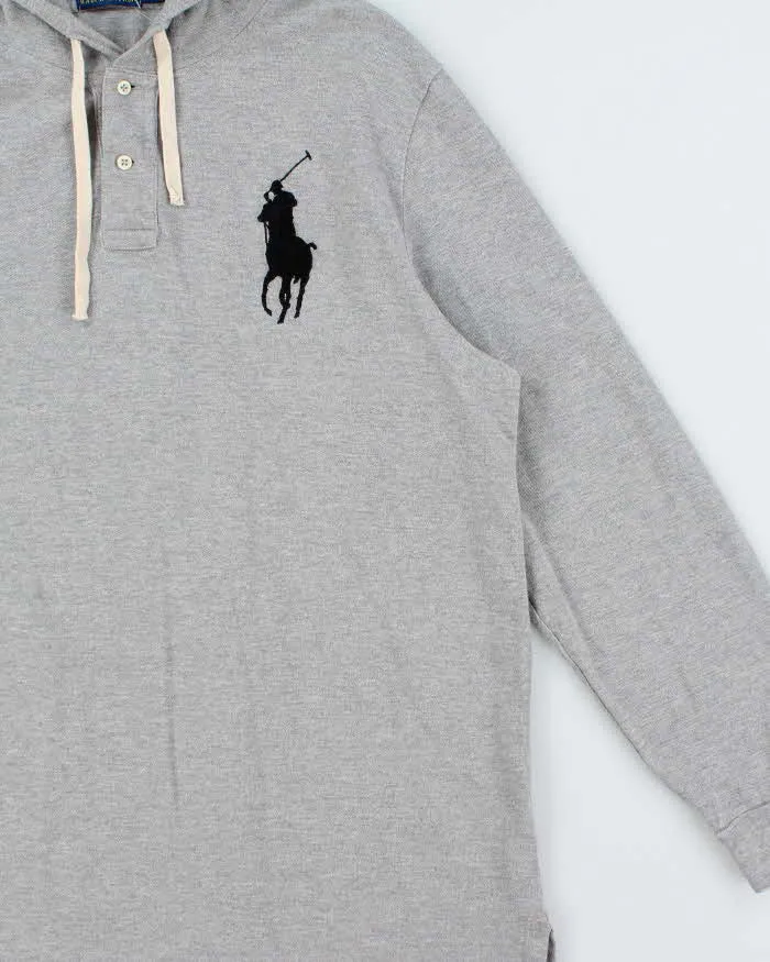 Vintage Polo Ralph Lauren Large Pony Long Sleeve Hooded Polo Shirt - XL sold by Rokit product image thumbnail 3
