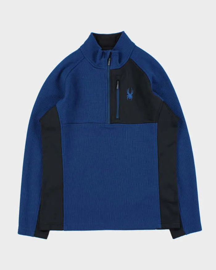 Spyder Gait Two-Tone Ribbed Quarter-Zip Technical Fleece - L sold by Rokit