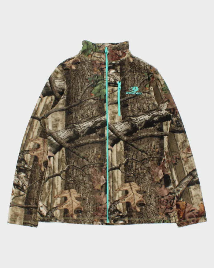 Vintage Y2K 00s Mossy Oak Break Up Infinity Women's Realtree Camo Full-Zip Fleece - M sold by Rokit