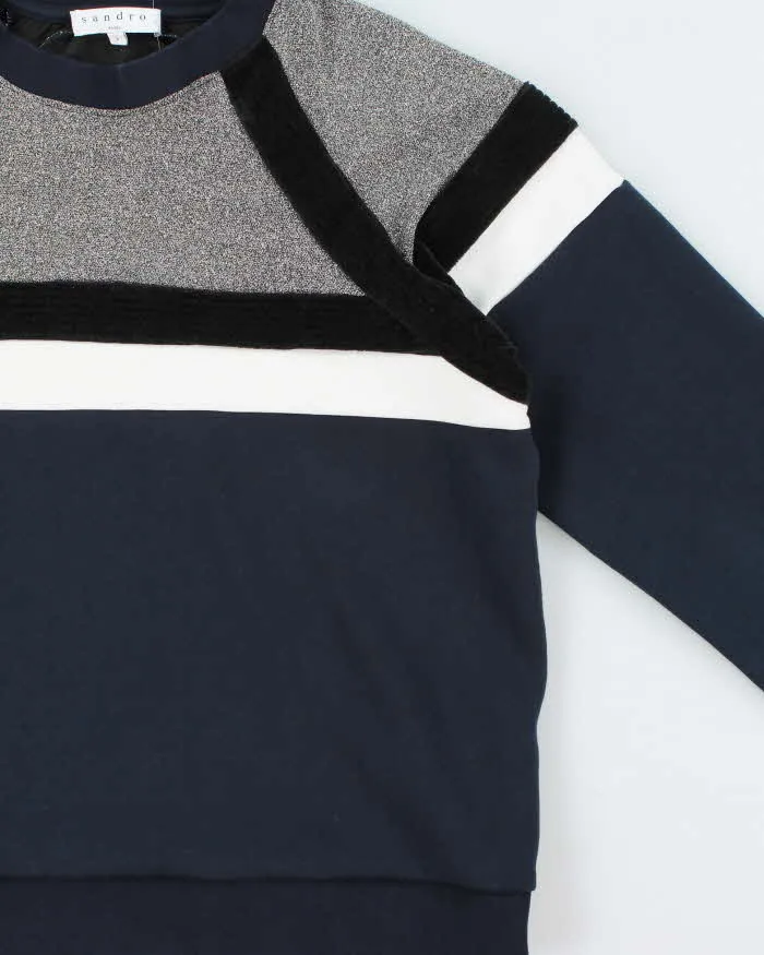 Vintage Sandro Women's Textured Striped Crewneck Sweatshirt - L sold by Rokit product image thumbnail 3