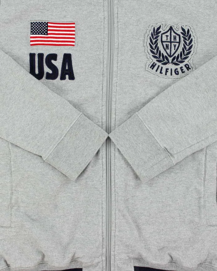 Vintage Y2K 00s Tommy Hilfiger USA Embroidered Zip-Up Sweatshirt - L sold by Rokit product image thumbnail 4