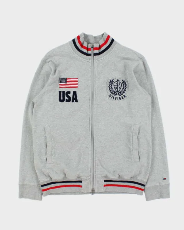 Vintage Y2K 00s Tommy Hilfiger USA Embroidered Zip-Up Sweatshirt - L sold by Rokit