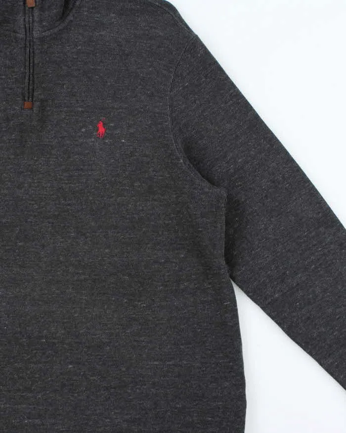 Vintage Polo Ralph Lauren Marl Grey Quarter-Zip Sweatshirt - XXL sold by Rokit product image thumbnail 3