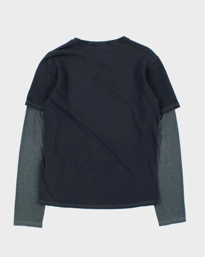 Vintage Y2K 00s DKNY Jeans Double Layer Graphic Long Sleeve T-Shirt - M sold by Rokit product image thumbnail 2