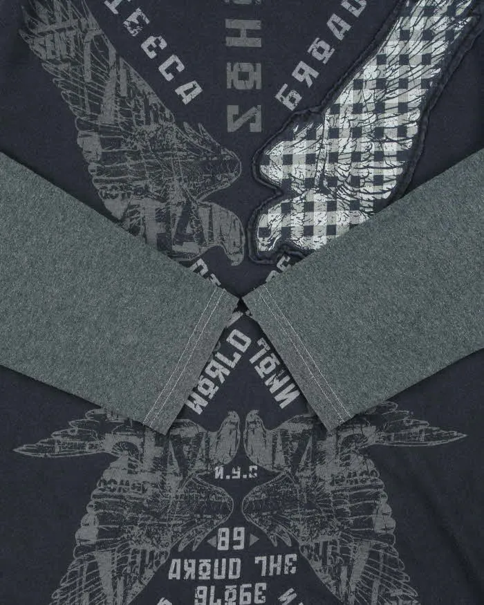 Vintage Y2K 00s DKNY Jeans Double Layer Graphic Long Sleeve T-Shirt - M sold by Rokit product image thumbnail 4