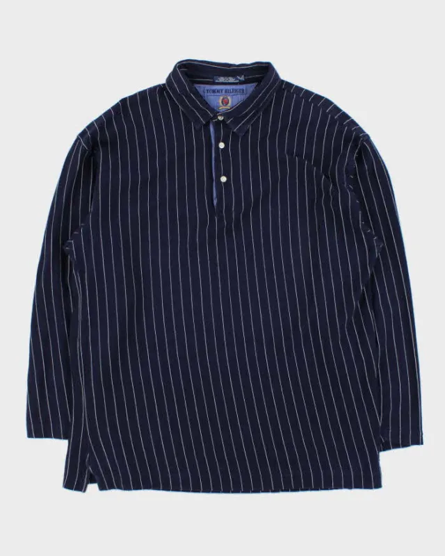 Vintage Y2K 00s Tommy Hilfiger Striped Long Sleeve Polo Shirt - XL sold by Rokit
