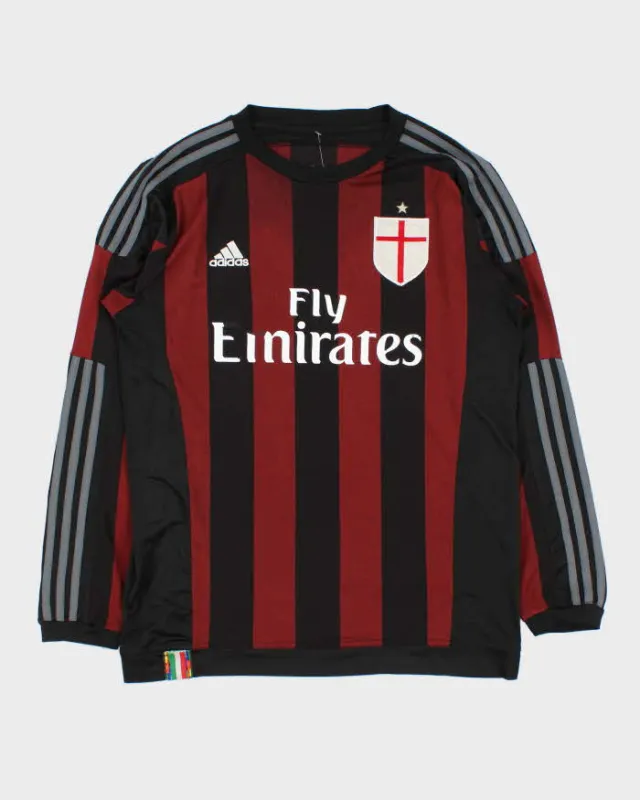 Vintage 2015-16 Adidas AC Milan FC Long Sleeve Home Shirt - L made by Adidas