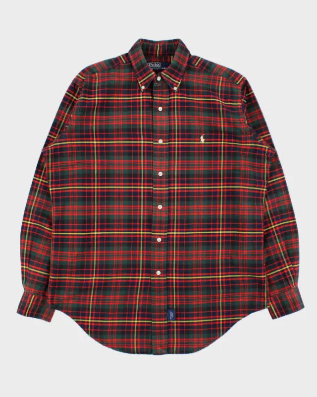 Vintage 1980s Polo Ralph Lauren Tartan Made In Canada Long Sleeve Shirt - M made by Rokit