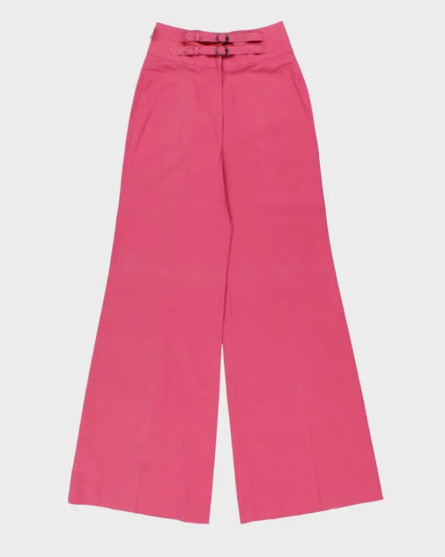DSWT Vintage 1970s Dona Italy Women's High Waisted Bell Bottom Flared Trousers - W24 L33 made by Rokit