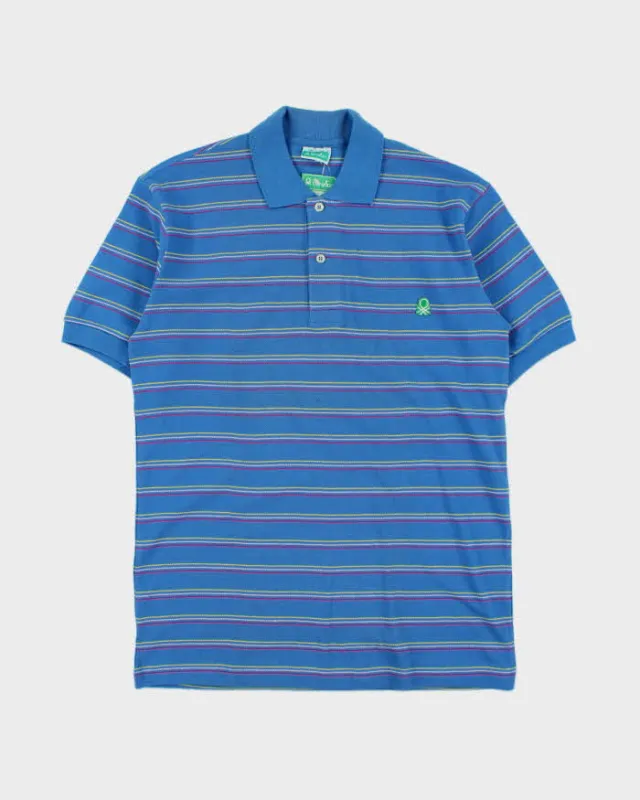 DSWT 1980s Benetton Stripe Polo Shirt - L sold by Rokit