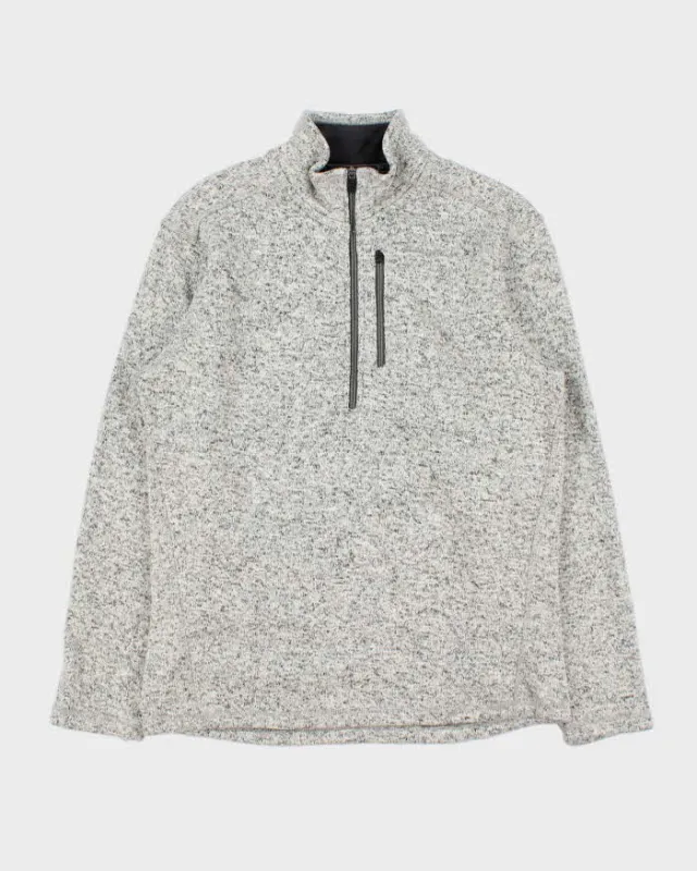 Eddie Bauer Marl Grey Quarter-Zip Technical Fleece - S made by Eddie Bauer