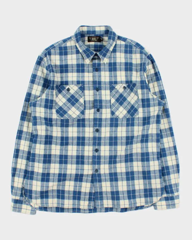 Vintage Ralph Lauren RRL Linen Cotton Blend Long Sleeve Plaid Shirt - L sold by Rokit