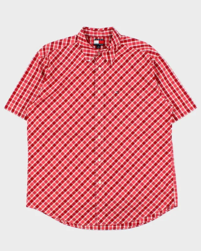 Vintage 1990s Tommy Hilfiger Checked Short Sleeve Shirt - L sold by Rokit