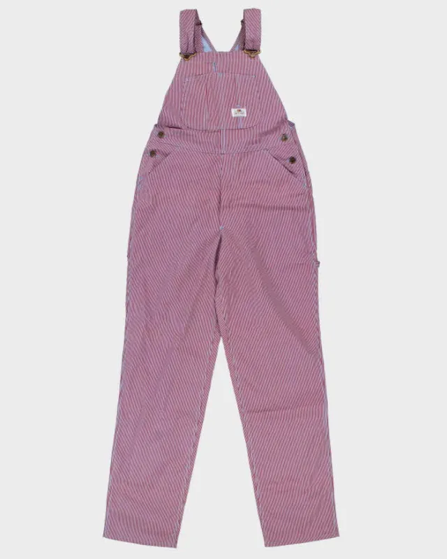 DSWT 1980s Fruit Of The Loom Pinstriped Dungarees - W33 L34 made by Fruit of the Loom