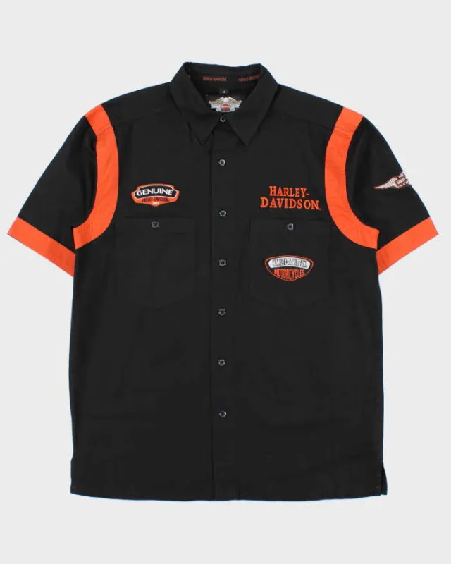 Vintage Y2K 00s Harley Davidson Embroidered Spell Out Short Sleeve Shirt - M made by Harley-Davidson