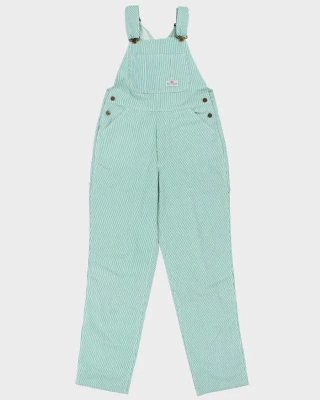 DSWT 1980s Fruit Of The Loom Pinstriped Dungarees - W34 L34 made by Fruit of the Loom