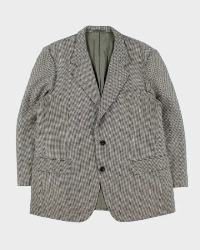 Vintage 1990s Burberry Japan Women's Tasmanian Wool Houndstooth Single Breasted Oversized Blazer - L sold by Rokit