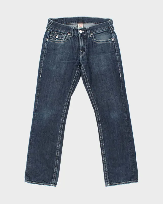 Vintage Y2K 00s True Religion Made In USA Flap Pocket Indigo Low Rise Straight Leg Denim Jeans - W32 L32 sold by Rokit