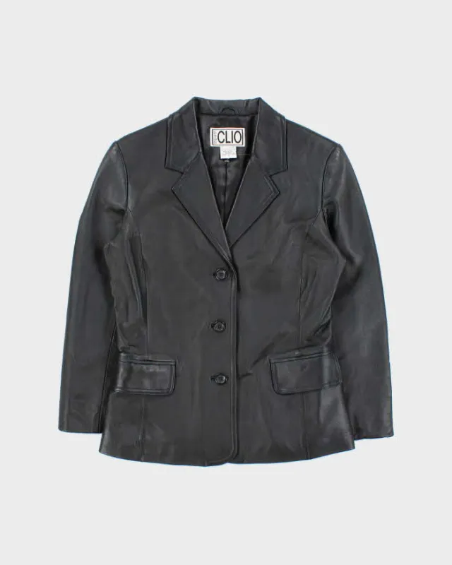 Vintage 1990s Clio Leather Blazer Jacket - S sold by Rokit