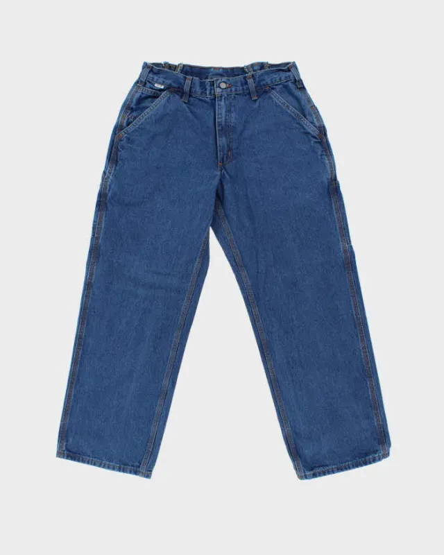 Vintage Y2K 00s Carhartt HRC Flame Resistant Wide Leg Denim Carpenter Jeans - W30 L28 made by Carhartt