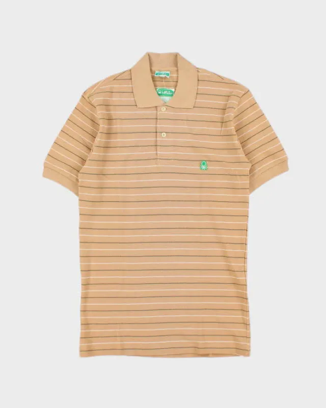 DSWT 1980s Benetton Stripe Polo Shirt - M made by United Colors Of Benetton
