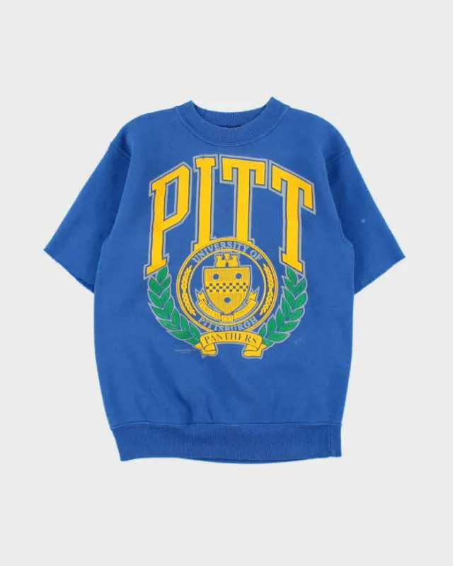 Vintage 1990s Pittsburgh Panthers Varsity Made In USA Short-Sleeve Crewneck Sweatshirt - M sold by Rokit