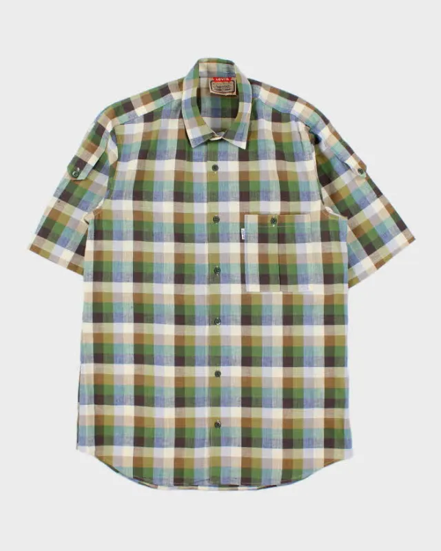 Deadstock 1980s Levi's White Tab Check Short Sleeve Shirt - L sold by Rokit