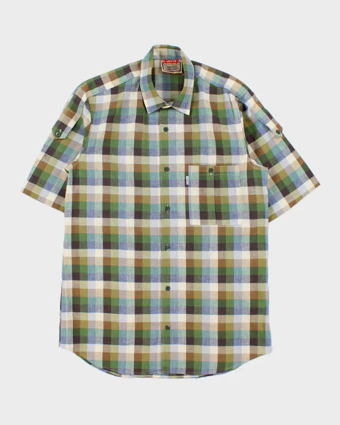 Deadstock 1980s Levi's White Tab Check Short Sleeve Shirt - L sold by Rokit