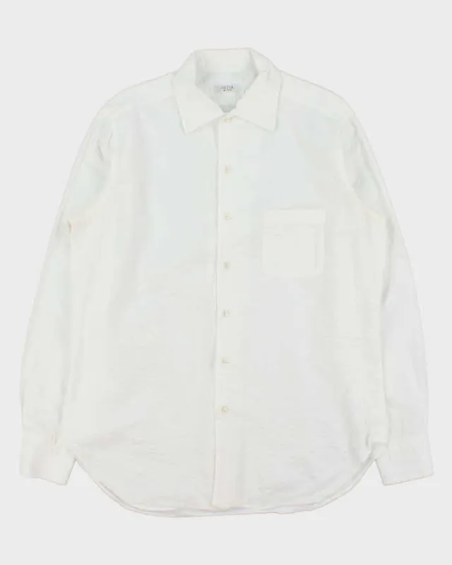 Vintage Y2K 00s Aster Italy Textured Striped Long Sleeve Shirt - XL made by Rokit