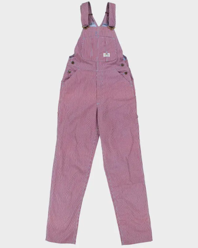 DSWT 1980s Fruit Of The Loom Pinstriped Dungarees - W30 L34 made by Fruit of the Loom