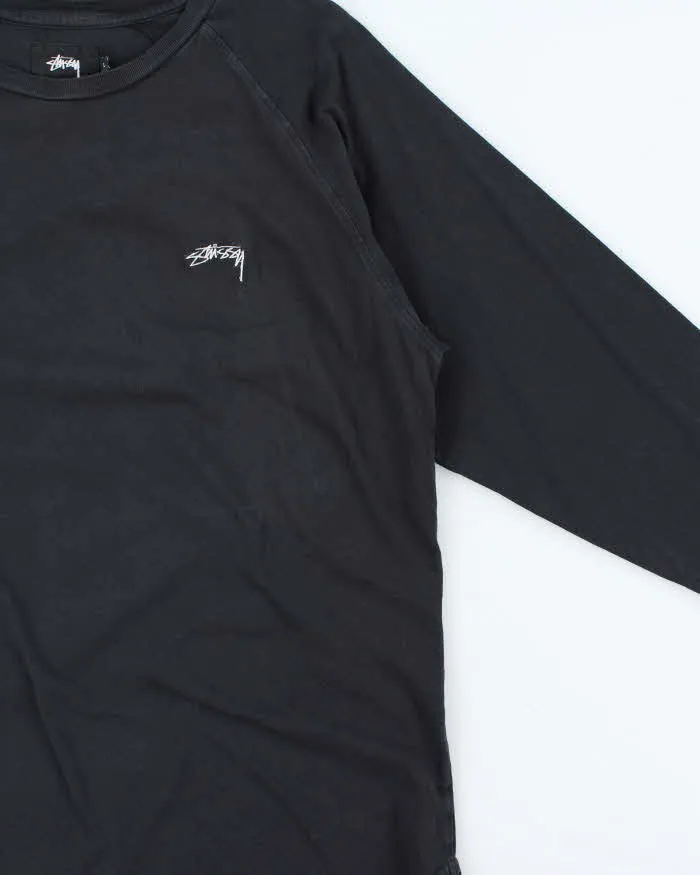 Vintage Stussy Embroidered Crewneck Raglan T-Shirt - L sold by Rokit product image thumbnail 3