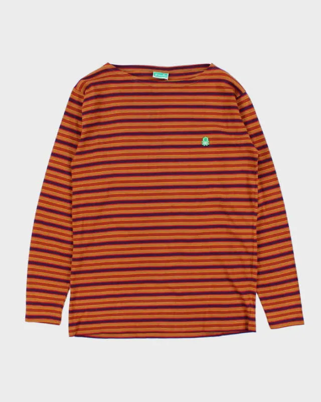 DSWT 1980s Benetton Stripe Long Sleeve T-shirt - M sold by Rokit