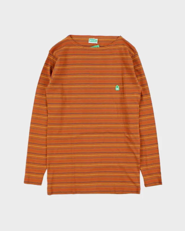 DSWT 1980s Benetton Stripe Long Sleeve T-shirt - S made by United Colors Of Benetton