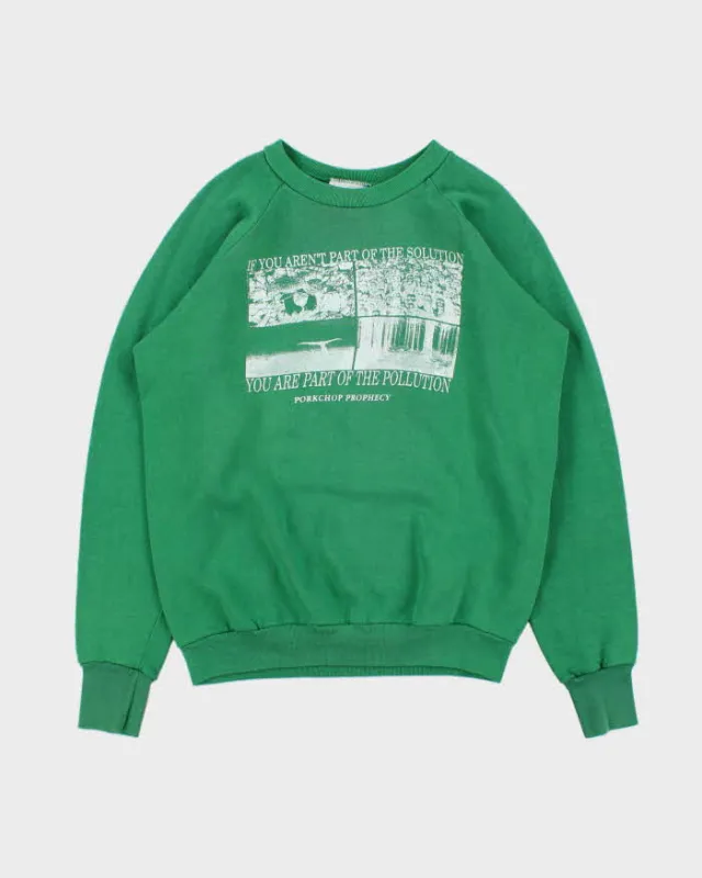 Vintage 1980s Healthknit Porkchop Prophecy Vegetarianism Campaign Made In USA Crewneck Sweatshirt - XL made by Rokit